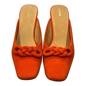 NIB Frame Demin La Isla Orange Suede Mule - EU 38 1/2 (US 8)